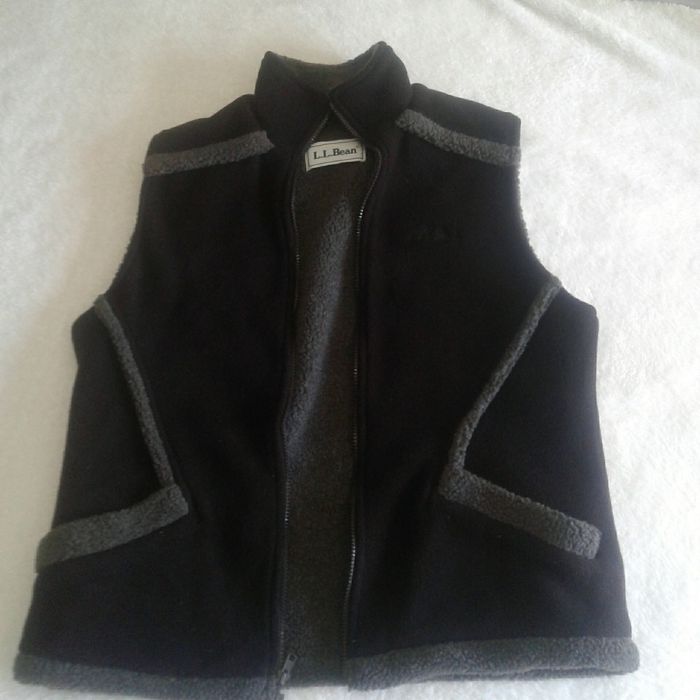 L.L. BEAN Vintage Fleece Vest Women's small dark brown colour